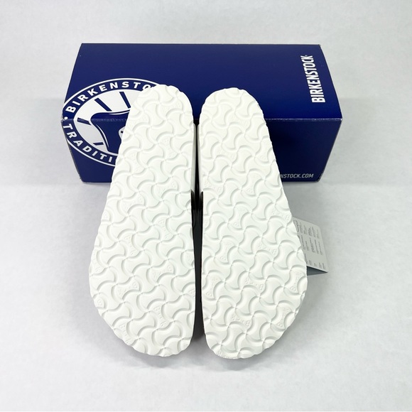 **SOLD**    Birkenstock Big Buckle Gizeh White Leather 39 Regular Women 8 Men 6 - Picture 10 of 16